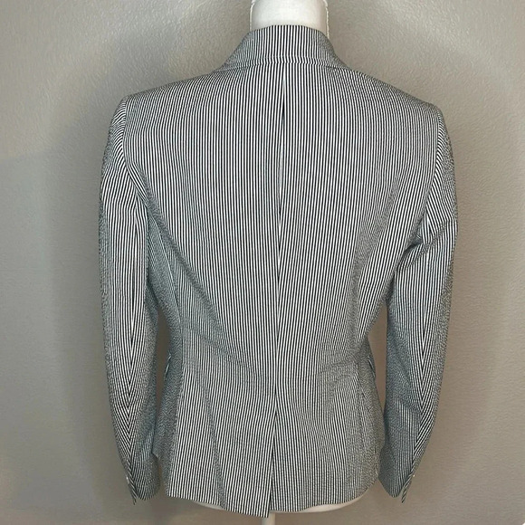 Anne Klein seer sucker black/white blazer size 8 - Picture 2 of 11